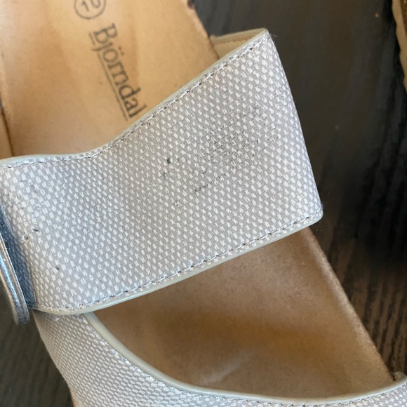 Bjorndal Womens Toe Loop Cork Footbed Sandals Buckle Slide, Gray Brown SZ 10 - Picture 7 of 10